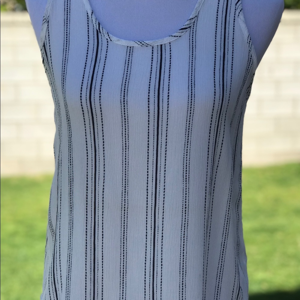 White tank with black stripes